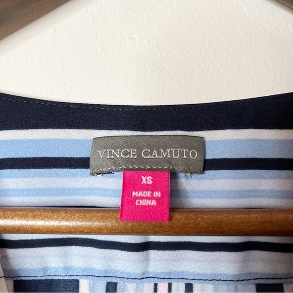 Vince Camuto Blouse Sleeveless Wrap Front Striped Blue & Purple Tank Top Size XS - Picture 4 of 6